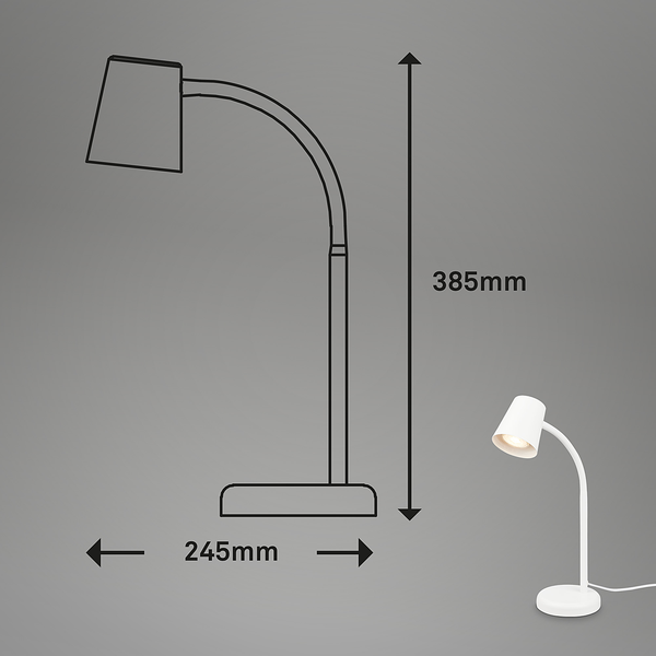 Tischleuchte Sallani - Aluminium - Weiß