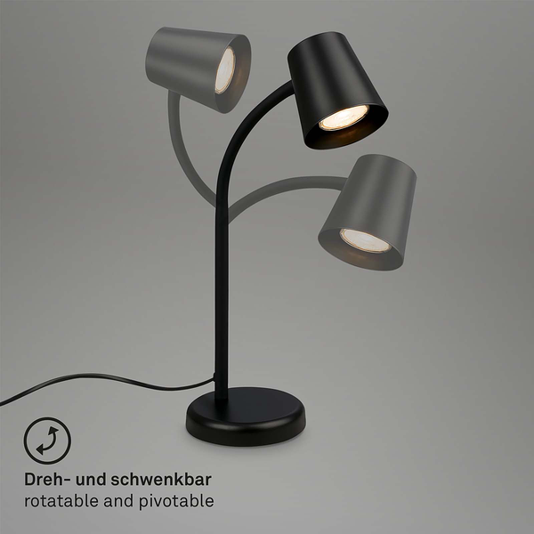 Tischleuchte Sallani - Aluminium - Schwarz