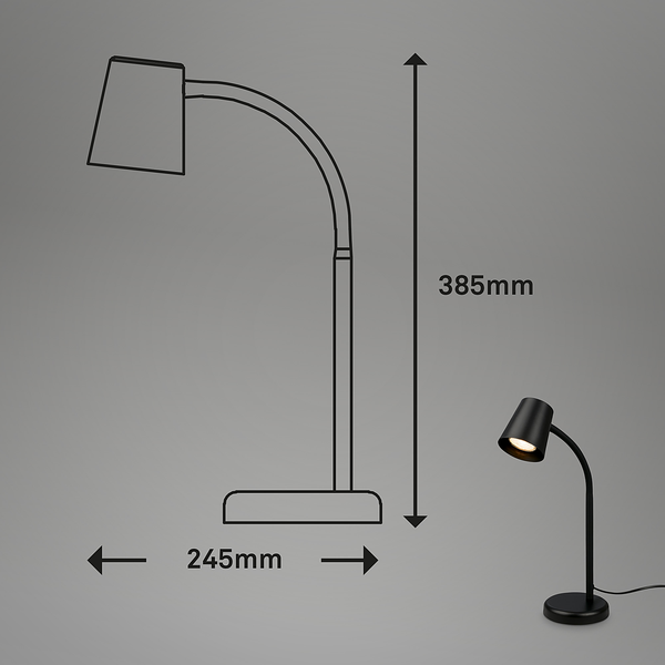 Tischleuchte Sallani - Aluminium - Schwarz