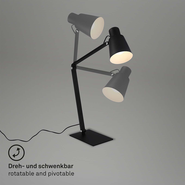 Tischleuchte Jatun - Aluminium - Schwarz