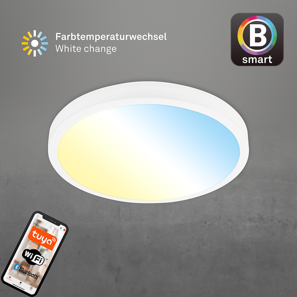 LED-Deckenleuchte Mauris - Kunststoff - Weiß