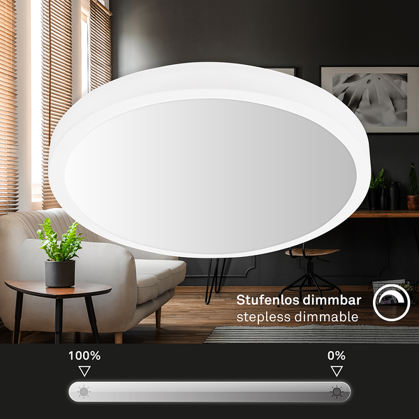 LED-Deckenleuchte Mauris - Kunststoff - Weiß