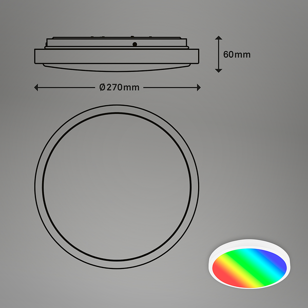 LED-Deckenleuchte Mauris - Kunststoff - Weiß