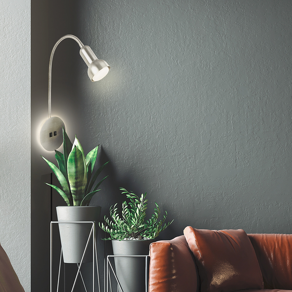 LED-Wandleuchte Veta - Kunststoff - Silber