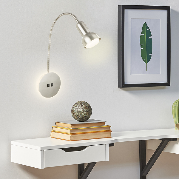 LED-Wandleuchte Veta - Kunststoff - Silber