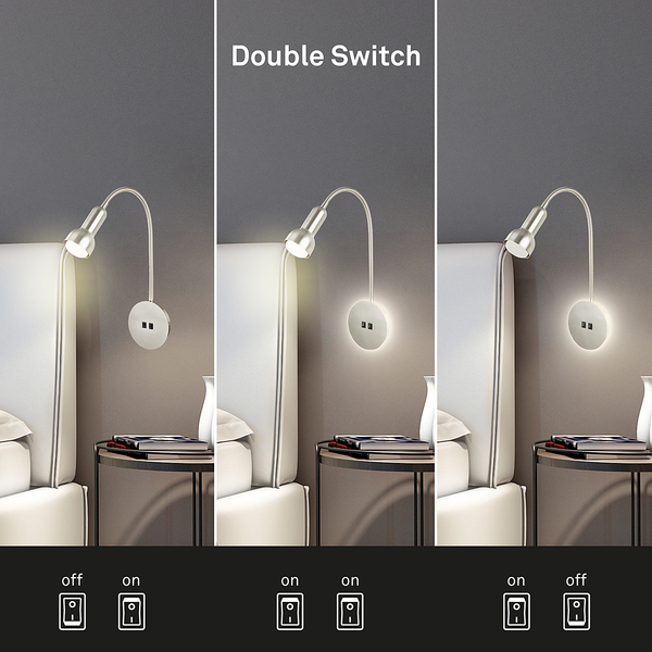 LED-Wandleuchte Veta - Kunststoff - Silber