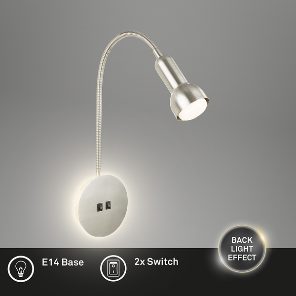 LED-Wandleuchte Veta - Kunststoff - Silber