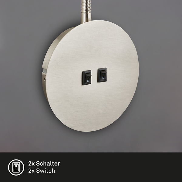 LED-Wandleuchte Veta - Kunststoff - Silber