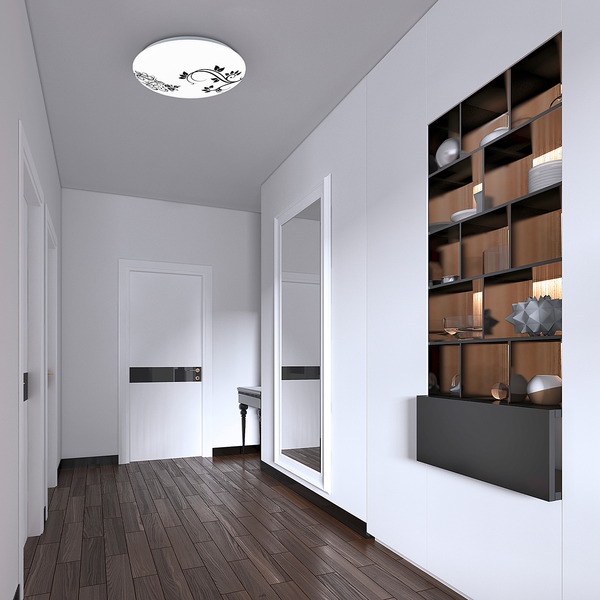 LED-Deckenleuchte Tipica - Kunststoff - Weiß / Schwarz