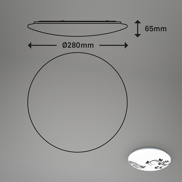 LED-Deckenleuchte Tipica - Kunststoff - Weiß / Schwarz