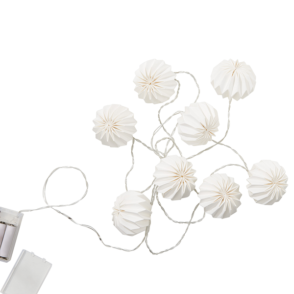 LED-Lampion-Lichterkette HANAMI - Kupfer / Polyester - Weiß - Weiß