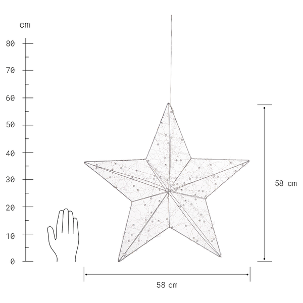 LED 3D-Stern SHINING STAR - Kupfer / Polyester - Silber