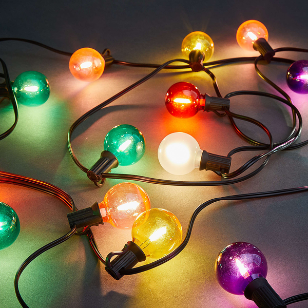 LED-Lichterkette RAINBOW BULBS - Polyester / Polystyren - Mehrfarbig