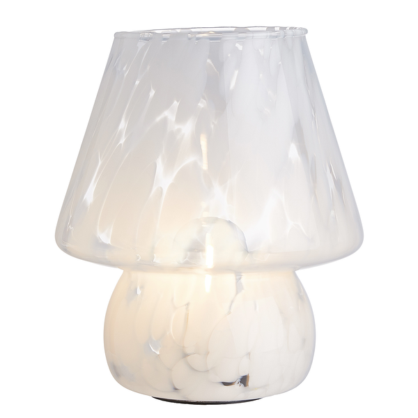 LED-Leuchte MISS MARBLE - Farbglas - Blau - Weiß - Höhe: 21 cm