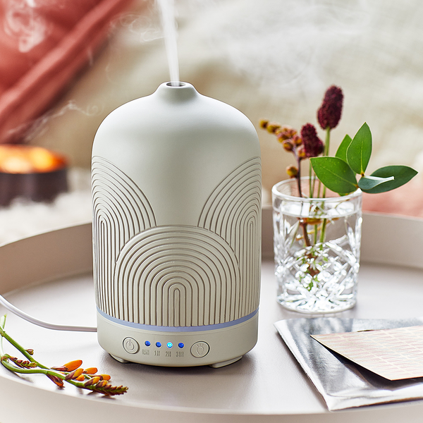 Aroma Diffuser CLOUD NINE - Aluminium / Polyester / Keramik - Grau