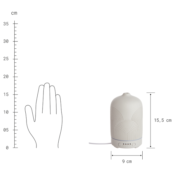 Aroma Diffuser CLOUD NINE - Aluminium / Polyester / Keramik - Grau
