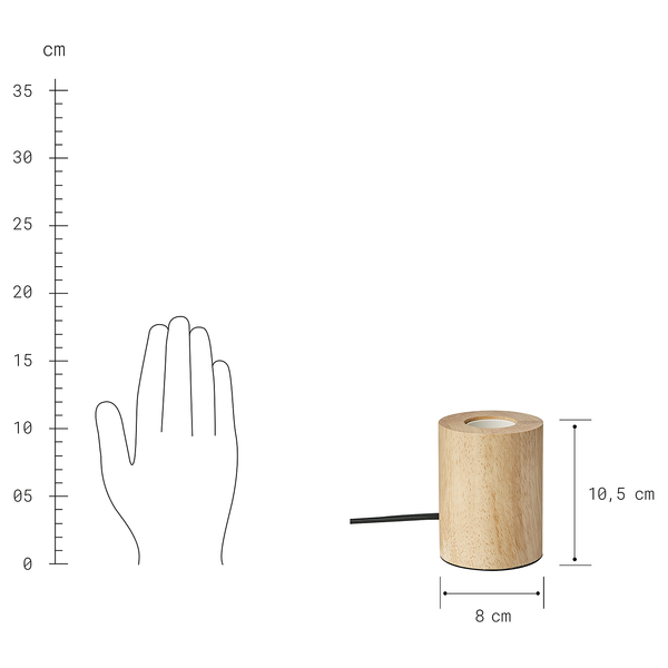 Tischleuchte STILO - Gummibaum - Beige