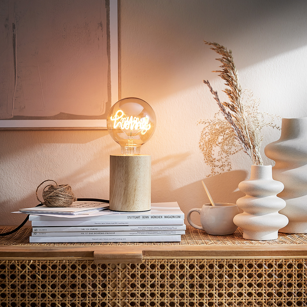 Tischleuchte STILO - Gummibaum - Beige