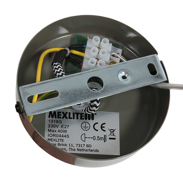 Pendelleuchte Nova - Aluminium - 1-flammig - Grau / Grün