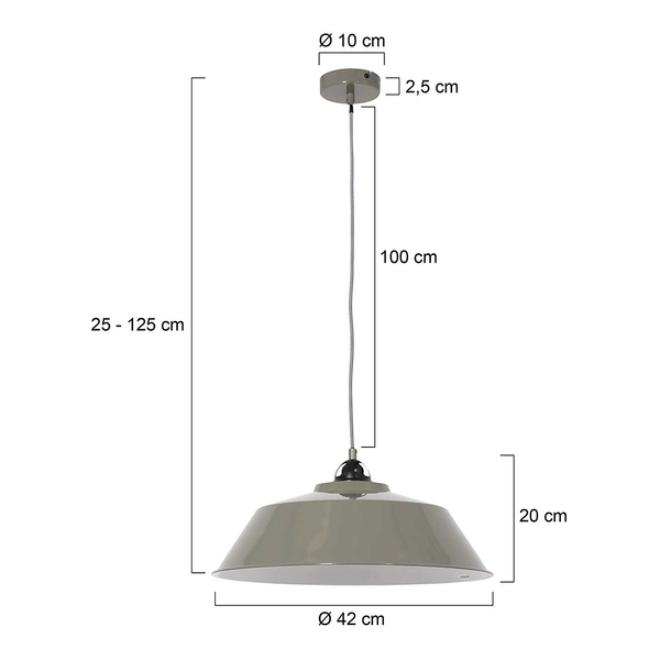 Pendelleuchte Nova - Aluminium - 1-flammig - Grau / Grün