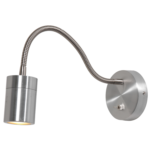 LED-Wandleuchte Upround - Aluminium - 1-flammig - Silber
