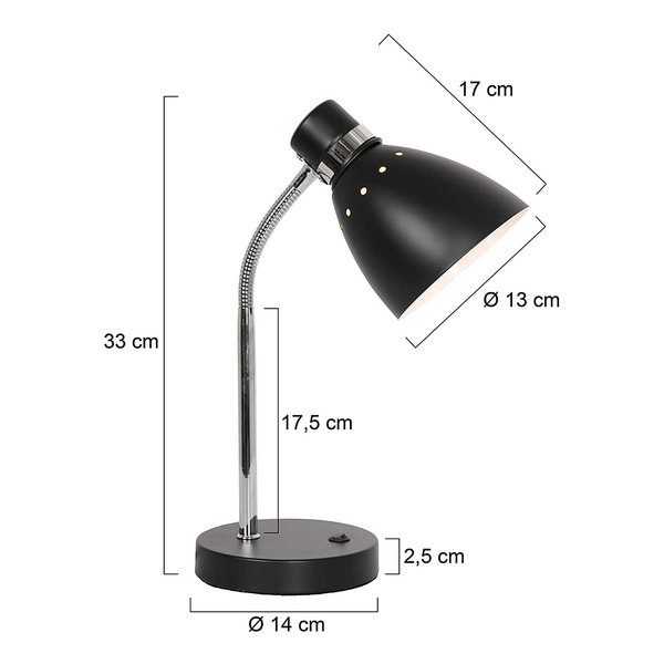 Tischleuchte Spring - Aluminium - 1-flammig - Schwarz