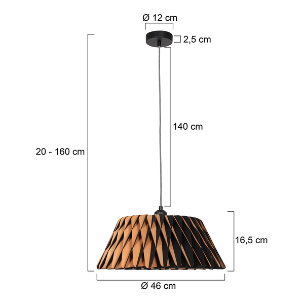 Pendelleuchte Maze Typ B - Bambus - 1-flammig - Braun
