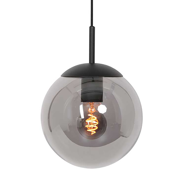 Pendelleuchte Bollique 1-flammig - Aluminium - Schwarz