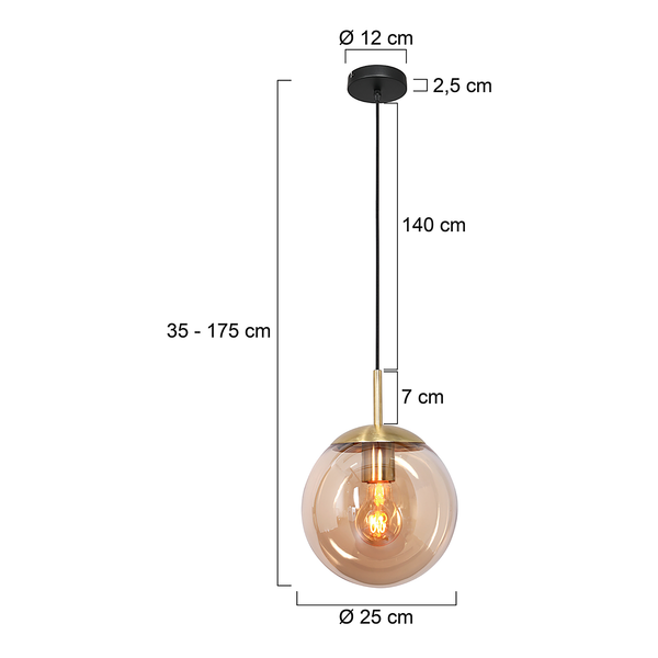 Pendelleuchte Bollique 1-flammig - Aluminium - Messing