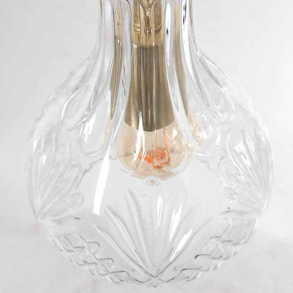Pendelleuchte Grazioglass - Aluminium / Glas - 1-flammig - Messing - 14 x 23 cm