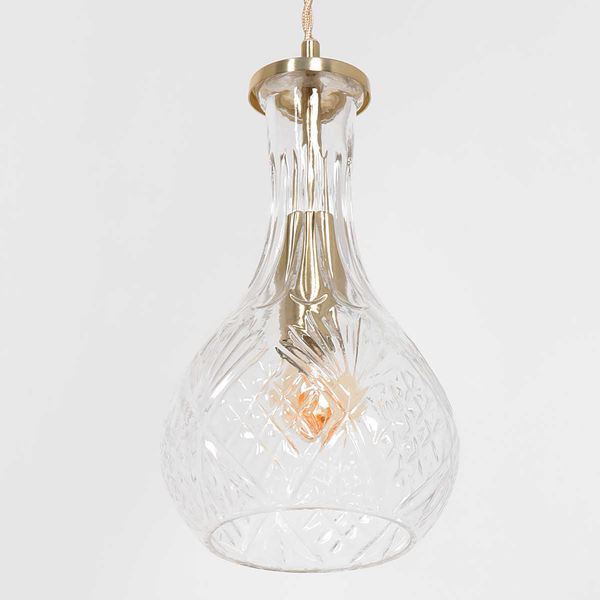 Pendelleuchte Grazioglass - Aluminium / Glas - 1-flammig - Messing - 14 x 23 cm