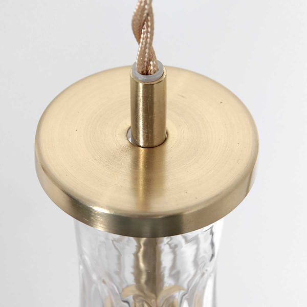 Pendelleuchte Grazioglass - Aluminium / Glas - 1-flammig - Messing - 14 x 23 cm