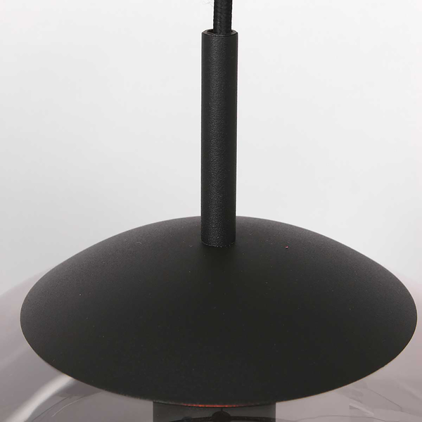 Pendelleuchte Bollique 1-flammig - Aluminium - Schwarz