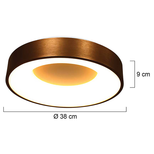 LED-Deckenleuchte Ringlede - Aluminium - Kupfer - Durchmesser: 38 cm