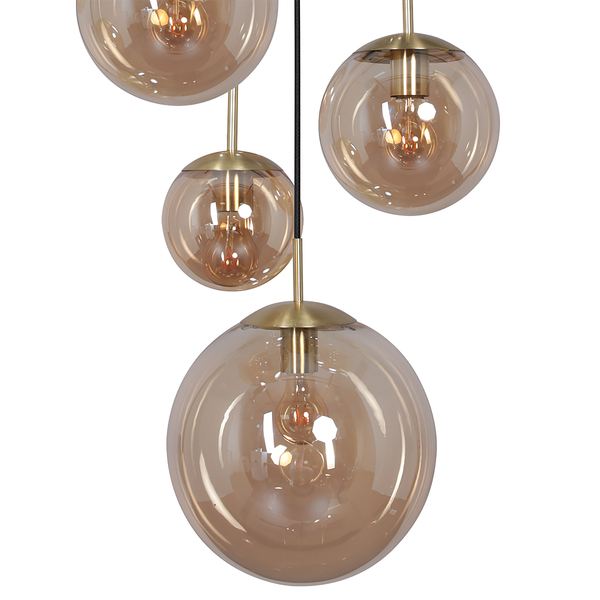 Pendelleuchte Bollique 5-flammig - Aluminium - Messing