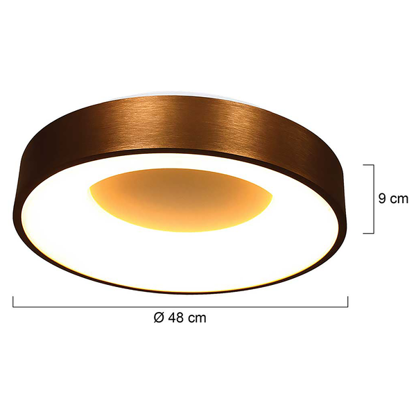 LED-Deckenleuchte Ringlede - Aluminium - Kupfer - Durchmesser: 48 cm