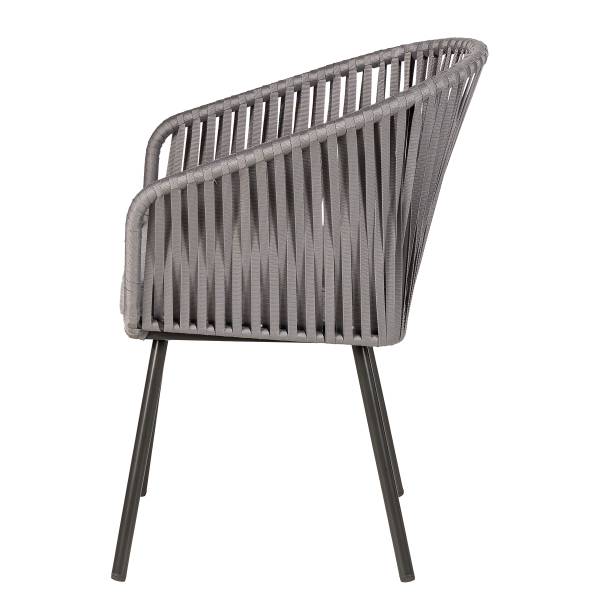 Gartenstuhl NOXI 2er-Set - Stahl / Polyester - Hellgrau