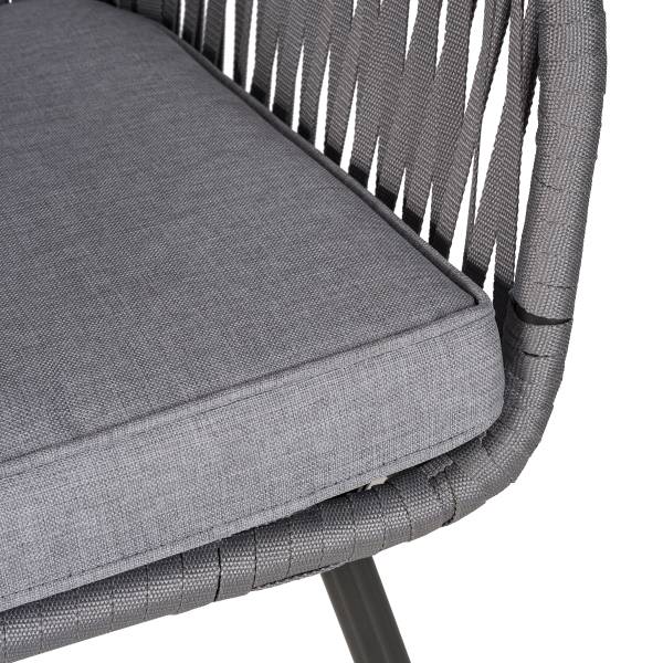 Gartenstuhl NOXI 2er-Set - Stahl / Polyester - Hellgrau