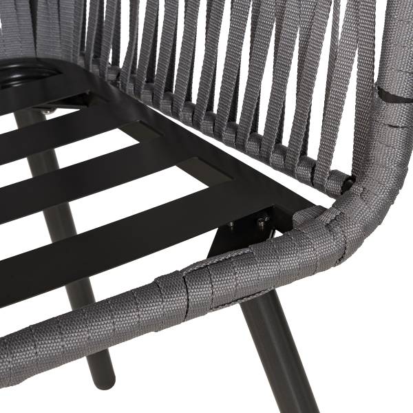 Gartenstuhl NOXI 2er-Set - Stahl / Polyester - Hellgrau