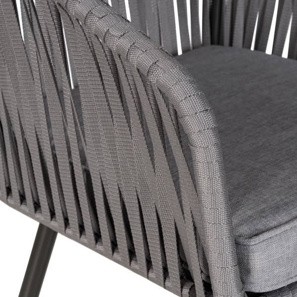 Gartenstuhl NOXI 2er-Set - Stahl / Polyester - Hellgrau