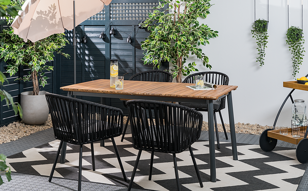 Gartenstuhl NOXI 2er-Set - Stahl / Polyester - Schwarz