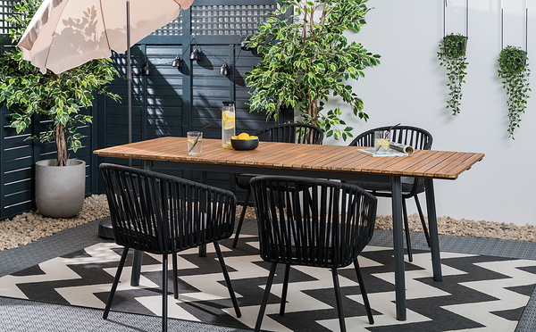 Gartenstuhl NOXI 2er-Set - Stahl / Polyester - Schwarz