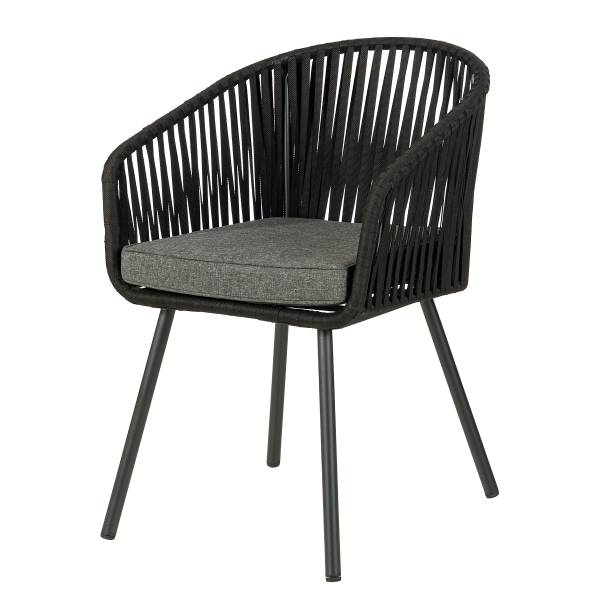 Gartenstuhl NOXI 2er-Set - Stahl / Polyester - Schwarz