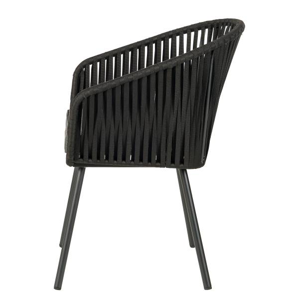 Gartenstuhl NOXI 2er-Set - Stahl / Polyester - Schwarz