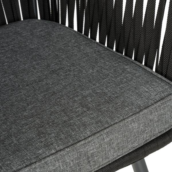 Gartenstuhl NOXI 2er-Set - Stahl / Polyester - Schwarz
