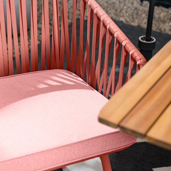 Gartenstuhl NOXI 2er-Set - Stahl / Polyester - Flamingorosa