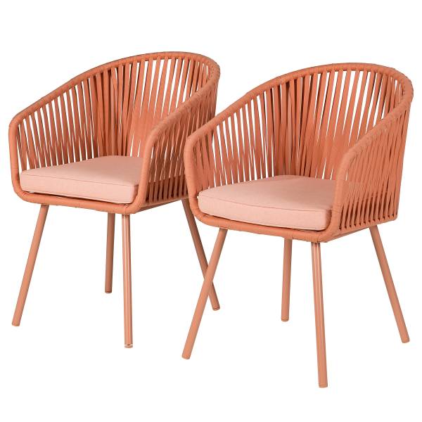 Gartenstuhl NOXI 2er-Set - Stahl / Polyester - Flamingorosa