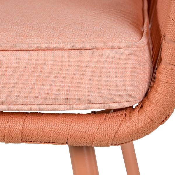 Gartenstuhl NOXI 2er-Set - Stahl / Polyester - Flamingorosa