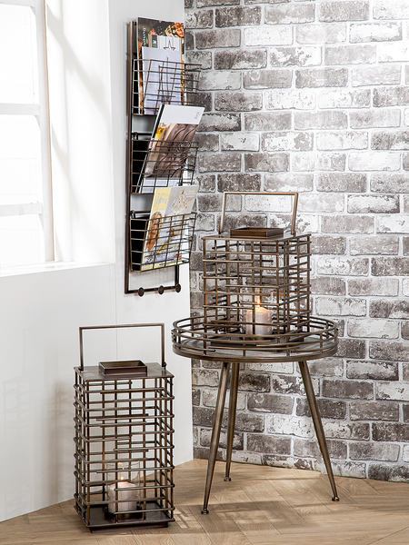 Laterne Loft - Eisen - Messing - Höhe: 47 cm