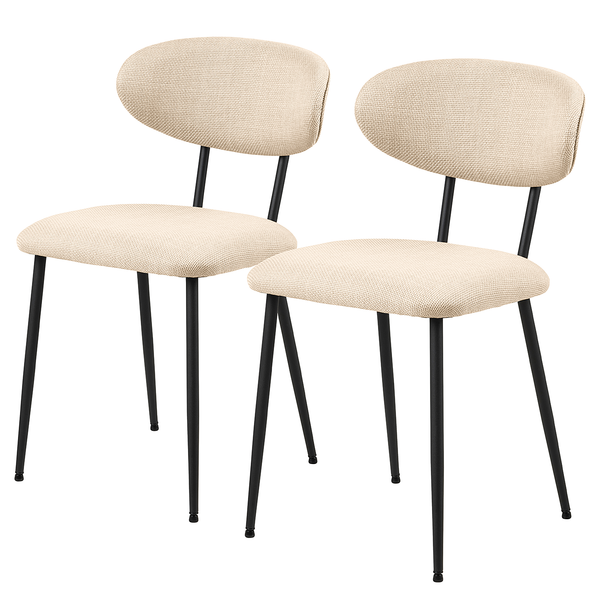 Esszimmerstuhl Almsted 2er-Set - Strukturstoff Badia: Beige